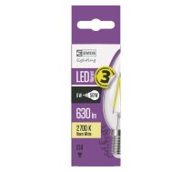 LED spuldze EMOS Filamenta svecīte E14 6W 230V 630lm 2700K Ra>80 Z74217