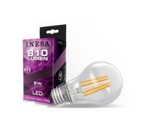 LED spuldze Inesa GLS filamenta E27 6W 240V 810lm 2700K 300' 60617