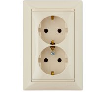 VALENA Kontaktligzda ar zem. 2x2P+E IP20 krēms Legrand 774370