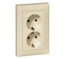 VALENA Kontaktligzda ar zem. 2X2P+E IP20 ar b/a krēms Legrand 774371