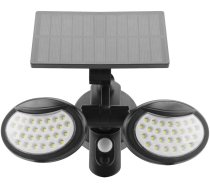 LED Solar prožektors melns apaļš 10W 4K 400lm IP65 ar sens.ENTAC ESL2H-SMD