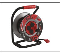 Pagarinātājs metāla statīvā 4/25m 3x1.5 3000W a/z ar slēdzi gumijots IP44 melns EMOS P19222