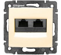 Datu kontaktligzda 2xRJ45 UTP Cat 5 VALENA krēms Legrand 774139