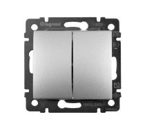 Dubultais slēdzis 10A ar taustiņu VALENA Aluminijs Legrand 770105