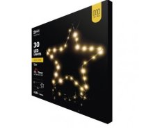 Dekors Ziemassvētku ZVAIGZNE WW 30LED 1.28W IP20 40cm 3xAA+Taimeris EMOS ZY1962
