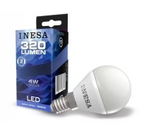 LED BALL E14 4W 240V 320lm 3000K 160' spuldze INESA 60633