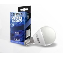 LED BALL E14 5W 240V 470lm 3000K 160' spuldze INESA 60636