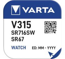 V315 baterija Pulksteņu 1.55V/23mAh SUDRABS VARTA 00315 101 111