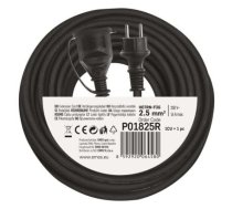 Pagarinātājs 1 kontaktligzda /25m 3x2.5mm2 a/z melns gumijas 16A IP44 EMOS P01825R