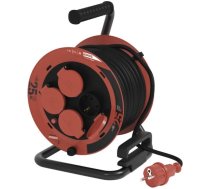 Gumijas pagarinātājs metāla spole 4 ligzdas 25m 3x1.0 mm 2300W IP44 EMOS P082251
