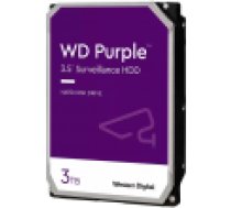 HDD video novērošanas WD Purple 3TB CMR. 3.5 collu. 256 MB. SATA 6Gbps. TBW: 180 [Video Surveillance 256MB.]