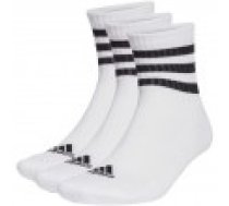 Adidas 3 svītru polsterēts sporta apģērbs. vidēja griezuma zeķes 3P HT3456 34-36 [3-Stripes Cushioned Sportswear Mid-Cut Socks]