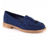 Vinceza W JAN281 zilas zamšādas zempapēžu kurpes 38 [blue suede low-heeled shoes]