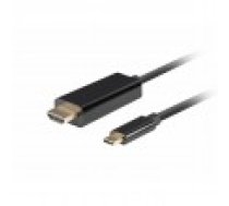 USB C uz HDMI Kabelis Lanberg CA-CMHD-10CU-0010-BK Melns 1 m