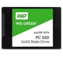 SSD WESTERN DIGITAL Green 240GB SATA 3.0 TLC Lasīšanas ātrums 545 MB/s 2.5" MTBF 1000000 stundas WDS24 [Read speed MBytes/sec hours]