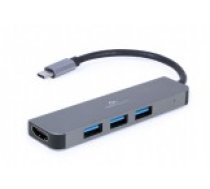 Cablexpert USB Type-C 2-in-1 vairāku portu adapteris (centrmezgls HDMI) A-CM-COMBO2-01 0.09 m. pelēks. [multi-port adapter Hub Grey.]