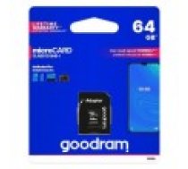 Goodram Microcard 64 GB micro SD XC UHS-I Class 10 atmiņas karte. adapteris (M1AA-0640R12) [class memory card. adapter]