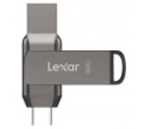 Lexar 2-in-1 zibatmiņas disks JumpDrive Dual Drive D400 64 GB USB 3.1 pelēks [Flash Grey]