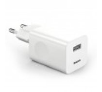 Baseus uzlādes ātrā lādētāja ES barošanas avota adapteris USB Quick Charge 3.0 QC balts (CCALL-BX02) [Charging Charger EU power supply adapter white]