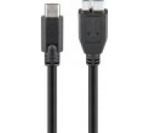 Goobay 67995 USB-C uz micro-B 3.0 kabelis Apaļš kabelis. SuperSpeed ​​datu pārsūtīšana atbalsta datu pārsūtīšanas ātrumu līdz 5 Gb/s 10 reizes ātrāk nekā USB 2.0 Ātrās uzlādes funkcija     -USB-Clādes īpaši ātrai ar iespējotu ierīču sinhronizācijai un uzl