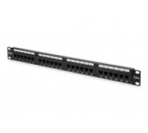 Digitus Patch Panel DN-91524U Melns. 48.2 x 4.4 10.9 cm. Kategorija: CAT 5e Porti: 24 RJ45 Noturēšanas spēks: 7.7 kg Ievietošanas 30N max [Black. Category: Ports: Retention strength:     Insertion force:]