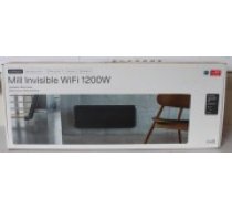 Dzirnavu IZPĀRDOŠANA. PA1200WIFI3B WiFi Gen3 paneļu sildītājs. Tērauda priekšpuse. Alumīnijs. Jauda 1200 W. Telpas izmērs 14-18 m2. Melns. NEIESAKOTS. LIETOTS. IZSKRĪTA MUGURĀ. IESPĒJA     AUGŠĀ Sildītājs PanelHeater Power WED UNPACKED. USED BACKATED IZPI