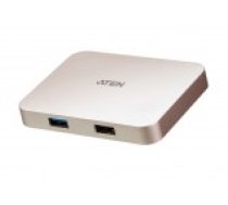 Aten USB-C 4K Ultra Mini Dock ar jaudas caurlaides USB 3.0 (3.1 Gen 1) portu skaits 1. 2.0 HDMI C Type-C 1 [with Power Pass-through ports quantity]