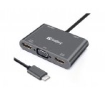 Sandberg 136-35 USB-C Dock 2xHDMI+1xVGA+USB+PD