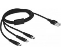 Delock USB kabelis DeLOCK 3in1 Lightn. mUSB USB-C 1m 87155 melns [Kabel black]