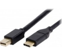 USB kabelis LMP USB-C?— mini DisplayPort melns (LMP-USBC-M-DPC-B) [Kabel USB-C Czarny]