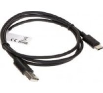 Lanberg USB-A USB-C USB kabelis 1 m melns (USB-W-C/USB-W-1M/B) [Kabel Czarny]