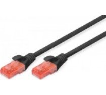 Digitus DIGITUS CAT 6 UTP plākstera kabelis PVC AWG 26/7 garums 10m Krāsa melna [patch cable length Color black]