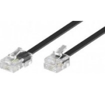 Goobay GOOBAY 10x Modulārais savienojuma kabelis 10m melns RJ11 RJ14 spraudnis 6P4C līdz RJ45 8P4C DSL modema/maršrutētāja savienošanai ar sadalītāju 68578 [Modular connection cable black     plug to for modem/router splitter]