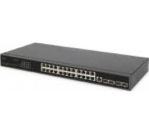 Slēdzis Digitus tīkla slēdzis. 24 porti 10/100/1000 4SFP+ UPLINK. 19 collu serveru plauktiem. L2+ funkcionalitāte [Switch sieciowy. porty do 19-calowych szaf serwerowych.]