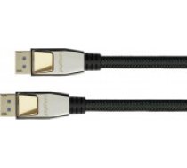 PYTHON Python DisplayPort 2.0 kabelis Nylongeflecht melns 0.5 m [Kabel schwarz 0.5m]