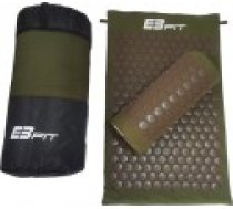 Eb Fit PAKLĀJĪGS AR SPILVENU AKUPRESŪRAI JOGAS MASĀŽAI GREEN BROWN 68x42x2CM EB FIT [MATA DO AKUPRESURY JOGI ZIELONO]