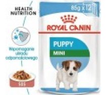 Royal Canin Mini Puppy mitrā barība kucēniem. no 2 līdz 10 mēnešu vecumam. mazām šķirnēm. 85g paciņa [karma mokra dla od do ras saszetka]