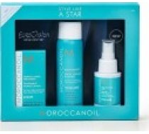 Moroccanoil Style Like A Star komplekts Moroccanoil: tilpums. argana eļļa. matu veidošanas putas. dabiska tekstūra. 75 ml laka. apjomam un tekstūrai. elastīga noturēšana. 50 oriģinālā     gaisma. nesatur spirtu. eļļa Ārstēšana. barošanai [Set Volume. Arga