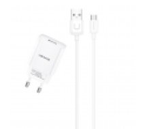 USAMS Ład. siec. 1xUSB T21 micro USB biały white 2,1A Fast Charging T21OCMC01