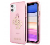Guess GUHCN61PCUGL4GPI iPhone 11 6,1" Xr różowy pink hard case Glitter 4G Big Logo