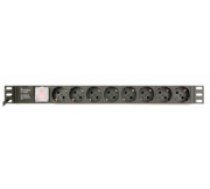 Gembird Power Distribution Unit PDU 8 Schuko Sockets 1U 16A 3 m