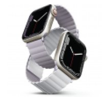 UNIQ pasek Revix Apple Watch Series 4 5 6 7 8 SE SE2 38 40 41mm. Reversible Magnetic lilak-biały lilac-white