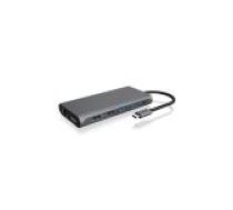 Raidsonic 12-in-1 USB Type-C doks ar PD 100W BOX IB-DK4050-CPD 2xUSB 3.0 Type-A. 2.0 1xUSB Type-C. 1xLAN RJ45. 2xHDMI. ports [dock with 1xDisplayPort]