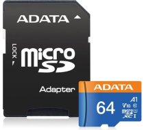 Adata MEMORY MICRO SDXC 64GB CLASS10/W/A AUSDX64GUICL10A1-RA1 ADATA