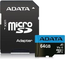 Adata CARD MICROSDHC        64GB UHS-I CL10 100/20 MB/s W/1 Adap.