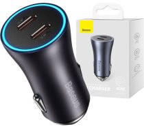 Baseus Golden Contactor Pro car charger, 2x USB-C, 40W (Dark Gray)