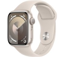 Apple Watch Series 9 GPS, 41mm Starlight Aluminium Case with Starlight Sport Band - M/L
