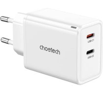 Choetech PD6013, GaN, 2x USB-C, PD65W network charger (white)