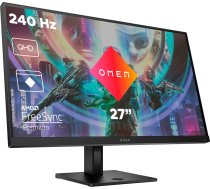 Omen By Hp OMEN 27qs, gaming monitor - 27 - black, DisplayPort, HDMI, HDR 400, pivot, USB, curved, 240Hz panel