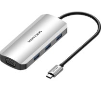 Vention USB-C Docking Station to HDMI, VGA, 3x USB 3.0, PD 0.15m Vention TOIHB (gray)